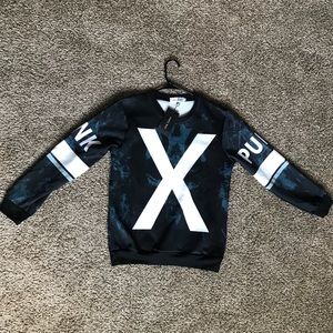 X Graphic Crew Neck Sweatshirt - Black M